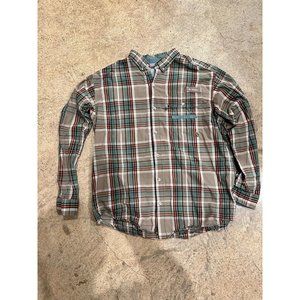 Columbia Mens Long Sleeve Shirt Plaid Size XL PFG